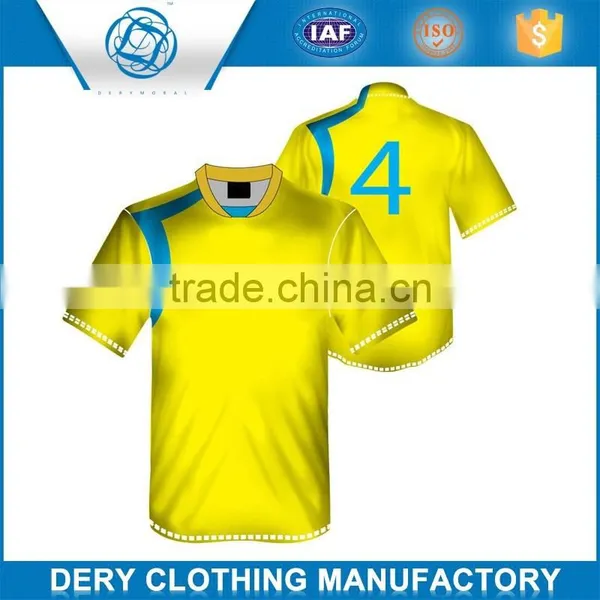 Promotion custom fabric material jersey soccer in 100% polyester material