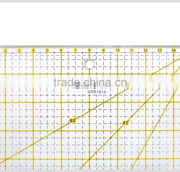 Kearing Durable 15*15 Inch Square Quilting Ruler With Scale Anlges Acrylic Template for Dressmaking Handicraft# KPR1616 photo-3