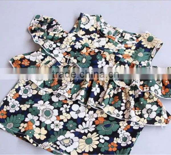 BBY6027 Hot Sale Kids Girl off Shoulder Flower Tops for Summer photo-2