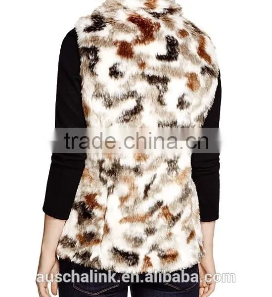 OEM Service Outdoor Lady Keep Warm Wholesale Faux Fur Vest photo-2