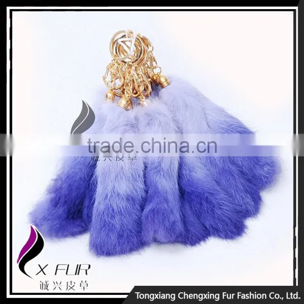 CX-R-39C Cheap Promotional Fancy Rabbit Fur Key Chains photo-3