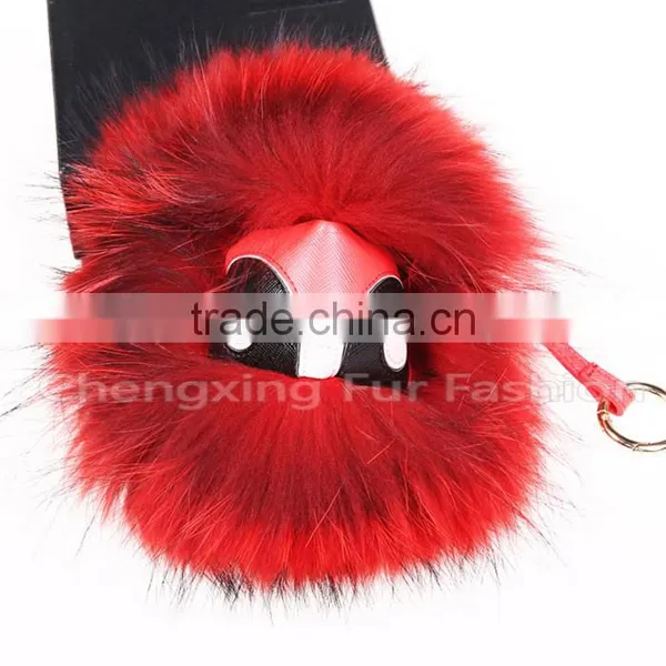 CX-R-48K Cute Accessories Fashion Genuine Fox Raccoon Fur Key Chains photo-2