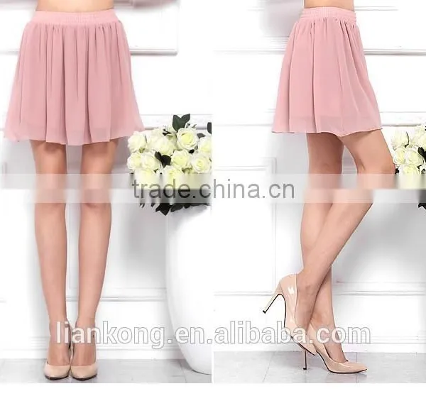 2015 Latest Hot Sell Fashion Popular Girls Chiffon Mature Women Short Skirt photo-3