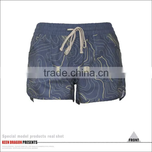 Manufacture Customer Design Summer Wear Girl's Shorts Womens Beach Swim Shorts photo-2