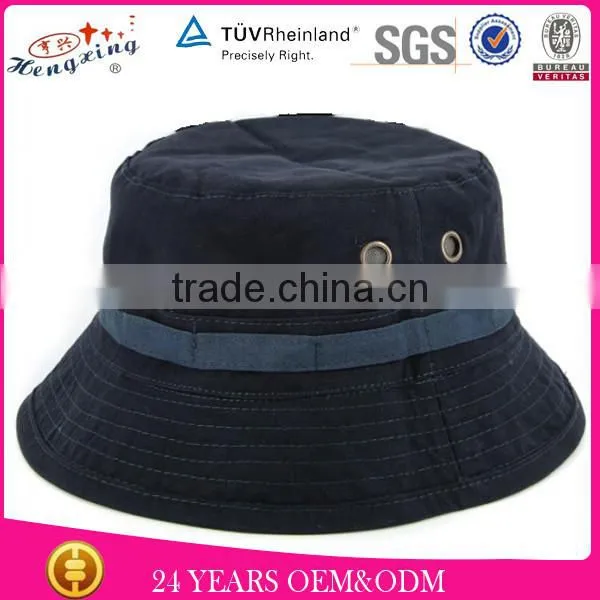 Black Cotton Woven Labels Chain Bucket Hat for Men photo-2