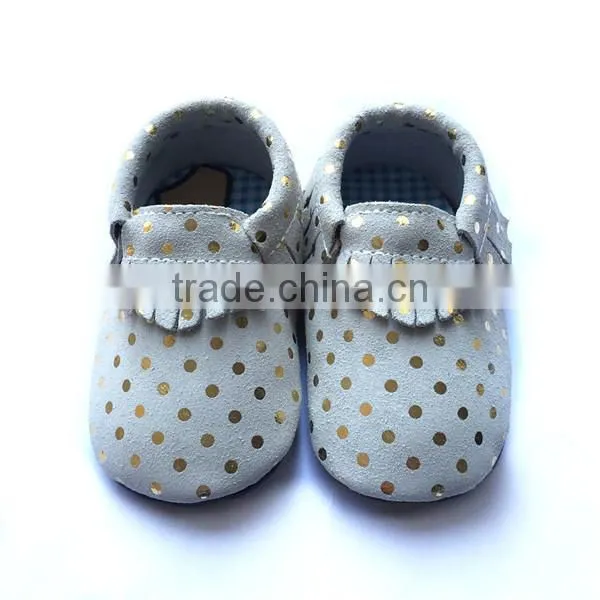 Rubber Sole Baby Moccasins Suede Baby Shoes photo-2