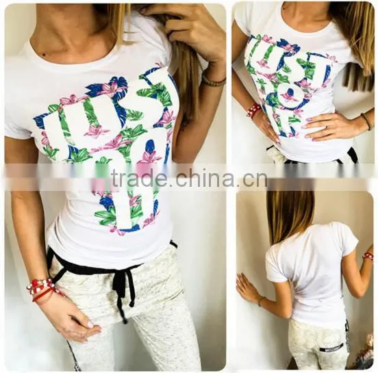 Summer Fashion Trend Letters Printed Slim Women T-shirt photo-3