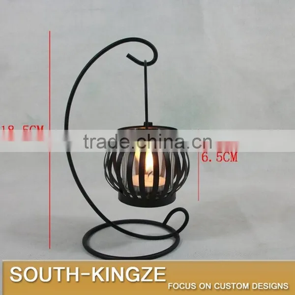 18.5cm Tall Mini Pumpkin Shape Iron Metal Lamp Stack photo-2