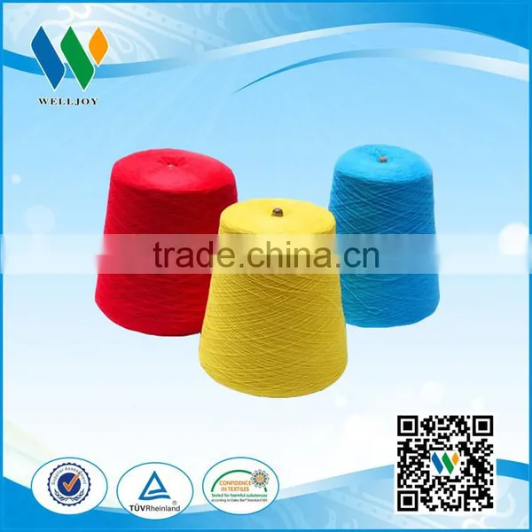 Welljoy 100% Polyester Dope Dyed With Various Color Yarn for Cloth photo-3