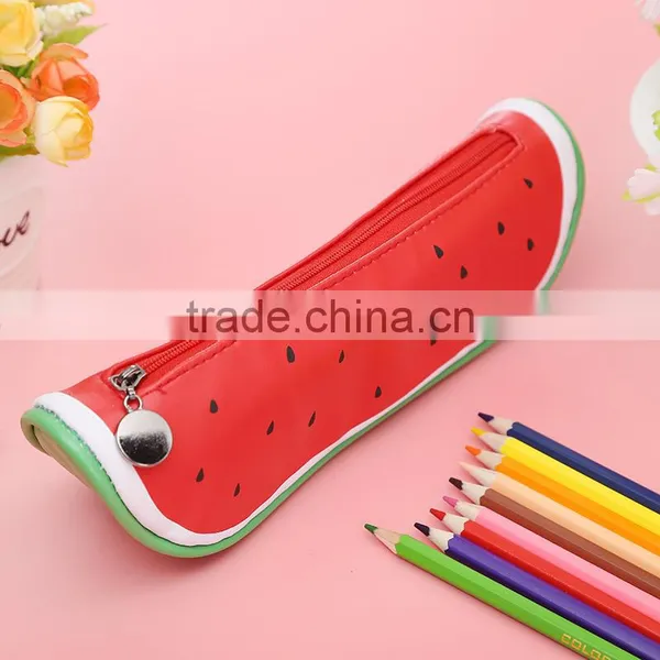 Creative Novel Zipper PU Fruit Melon Shaped Pencil Bag Case photo-4