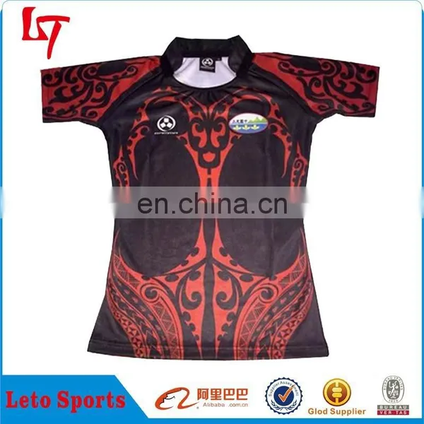 Women OEM Tight Fit Rugby Jersey Padded Rugby Shirt