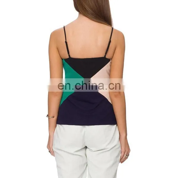 Halter Neck Joint Design Knit Blouse for Middle Aged Women photo-3