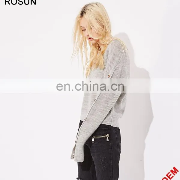 Girl Long Sleeves With Buttons Knit Pullover Sweater photo-2