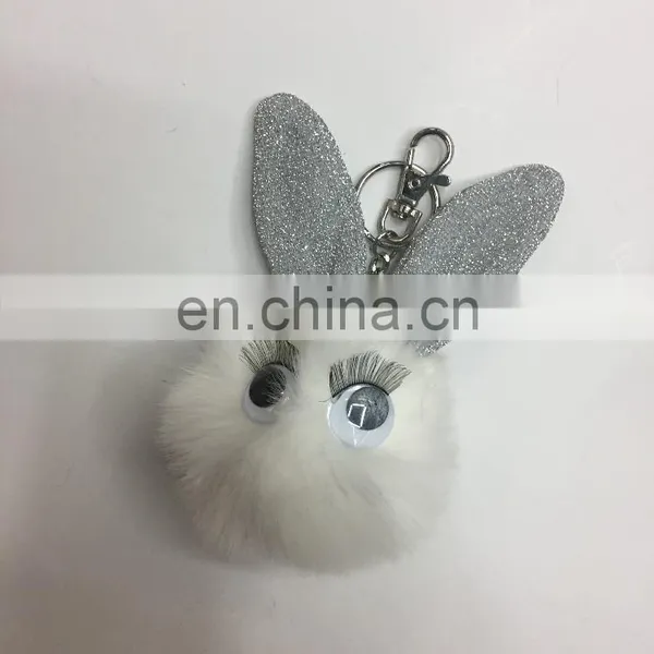 Wholesale Animal Fur Pom Poms Keychain photo-6