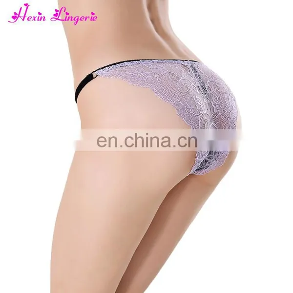 Without Moq Free Shipping Girls Purple Ice Silk Thin Belt Breathable Sexy Lace Panties photo-3