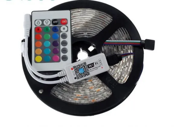DC12V LED Strip 5050 RGB 60LEDs/m 5M IP20 / IP65 Flexible Light 5050 RGB LED Strip With Mini 24key WiFi RGB Controller