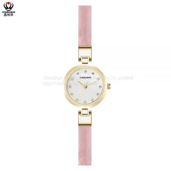 XINBOQIN Supplier LOGO Custo New Girls Fashion Elegant Quartz Trend Design Acetate Watch photo-4