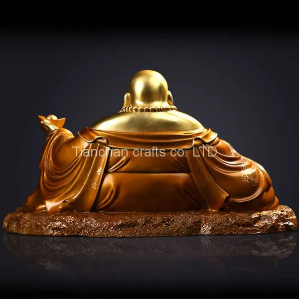 The Bronze Sitting Laughing Buddha Statue is Depicted as Fat and Smiling photo-3