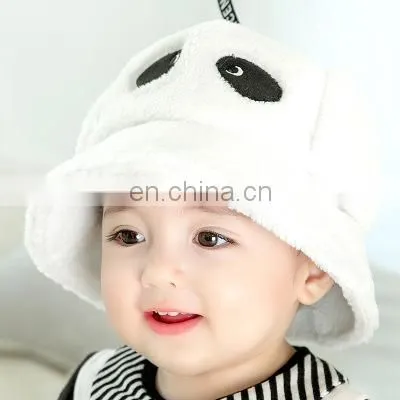 Autumn New Baby Hat Cover Cap Baby Cartoon Panda Plush Basin Hat photo-3