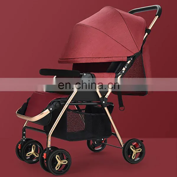 Wholesale High Quality Baby Stroller Aluminum Alloy Frame Linen Canopy Baby Pram Factory Price photo-5