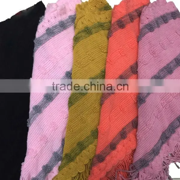 Women Latest Design New Fashion Style Fashion Acrylic Poncho Shawl With Tassels photo-2