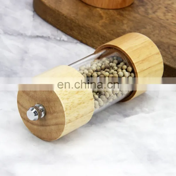 Food Grade Salt And Pepper Grinder Spice Mill Grinder Bottles Shaker With Wooden And Ceramic Mechanism photo-3