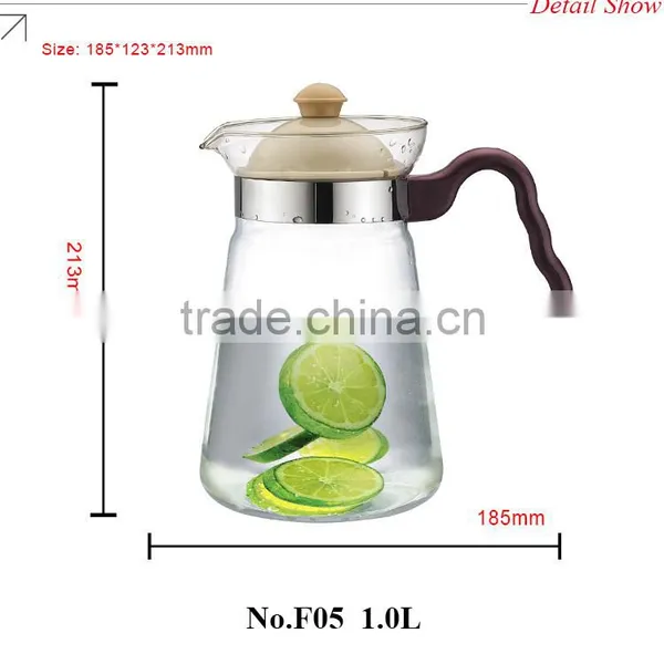 Amazon Hot Sale 2016 Drinkware Heat Resistant Glass Pitcher Glass Kettle Pyrex Glass Water Pot photo-2
