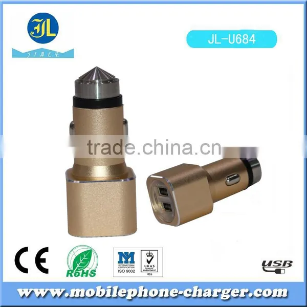 Two Interfaced USB Car Vehicle Charger With PVC Blister Gift Box Mobile Accessories