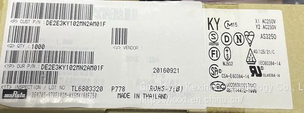 DE2E3KY102MN2AM01F Murata Electronics Safety Capacitors PLEASE SEE MURATA'S SUGGESTED ALTERNATE DE2E3SA102MN2AT01F photo-5