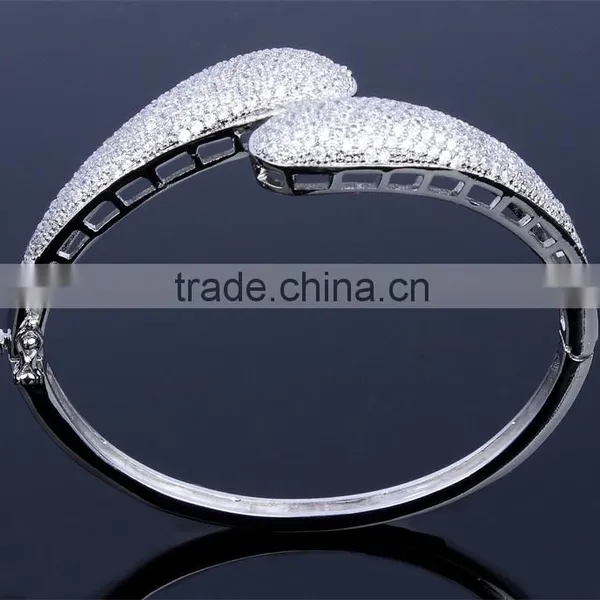 Bestseller Micro Pave Setting Wedding Clear Cubic Zircon Stones Women Bangle photo-6
