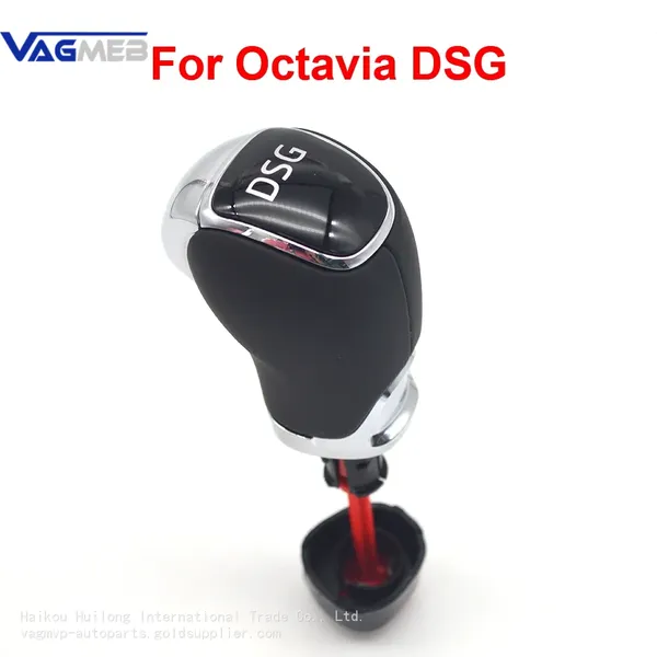 For Skoda Octavia Superb Fabia Yeti DSG Gear Shift Knob Leather Side Cover Interior Accessories photo-2