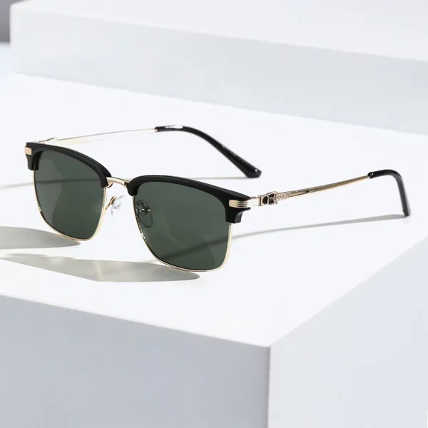 Wholesale Classic UV400 Protection Summer Sunglasses for Men Oval Frame Driving Eyewear for Women Youth Retro Shades Metal Frame Eyewear photo-3
