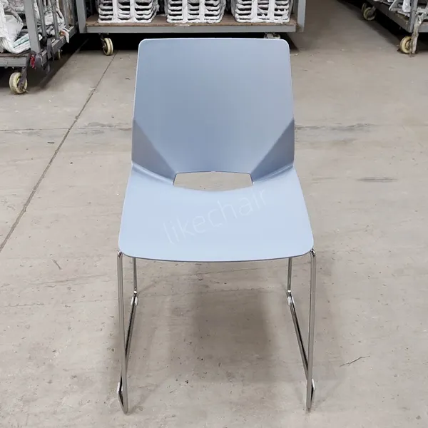 Stackable Plastic Durable Office Meeting Conference Training Chairs With Chrome Sled Base photo-2