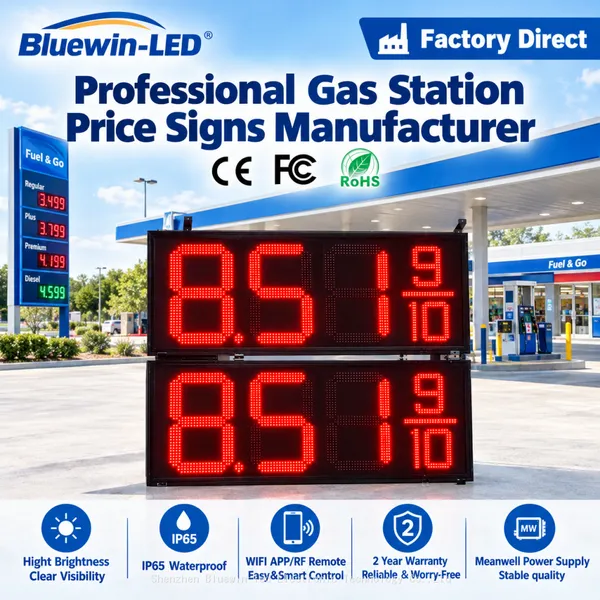 4G Cellular Cloud Server Remote Control LED Gas Price Sign System