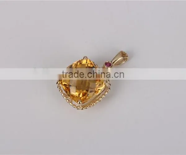 Pendant With Fashion Design 10 K Yellow Gold Different Types of Crystal Pendant Chains Jewelry photo-5