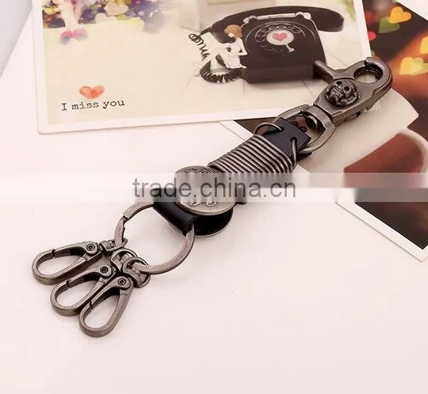 Handmade High Quality Real Ostrich Leather Keychain Leather Key Holder Key Chain photo-4