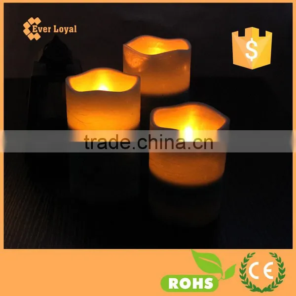 Flickering Flame LED Wax Candles Light Rustic Pillar Candle Set With Special Peacock Blue photo-4