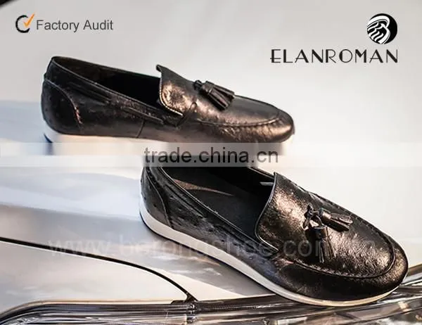 Ostrich Grain British Vintage Style Men Tassel Shoes Loafer Quality Choice photo-2