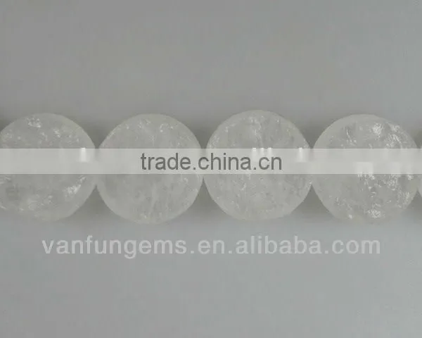 Loose Gemstone Crystal Rough Coin Beads Clear Quartz Coin Beads for Fashion and Jewelry Making photo-5