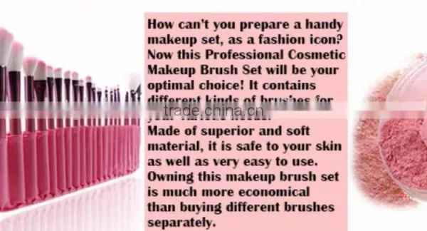 Hot Sale 22pcs Superior Professional Soft Cosmetic Makeup Brush Set + Pouch Bag Case Makeup Kit photo-5