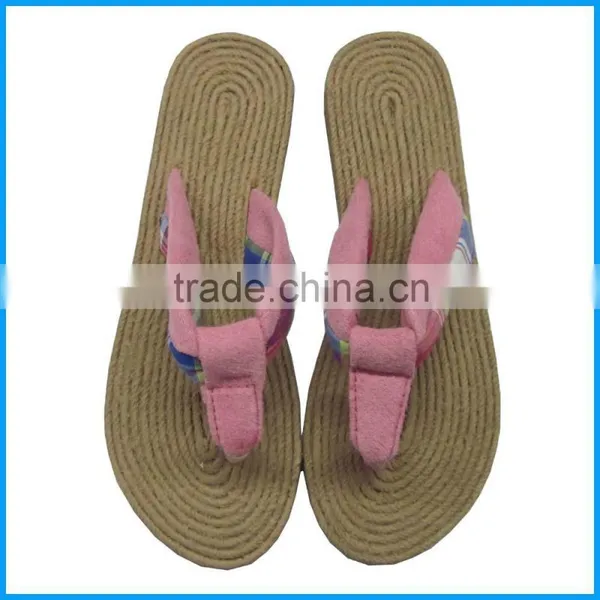 Rope Shape of Sole With Tubular Fabric Strap Flip Flop photo-5