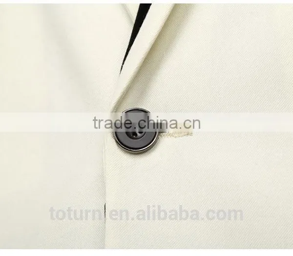 New Fashion Mens Slim Fitted Blazer Stylish White Blazer With One Buttton photo-3