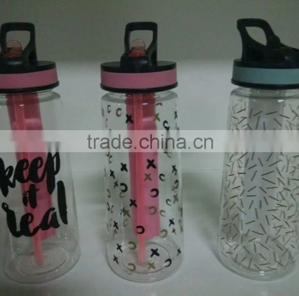 2016 New Design Sports Tritan Bottle 650ml 700ml Custom Printing With Ice Stick and Straw photo-4