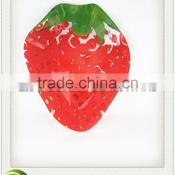 Temptation of Strawberry Fruit Series Glass Plate photo-3