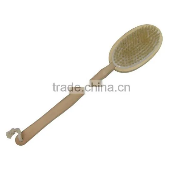 Horse Hair Face Bristles Wooden Bath Body Brush photo-4