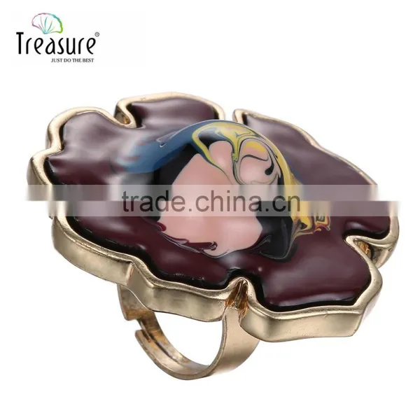 Wholesale Jewelry Mix Color Oil Painting Adjustable Fashion Ring Jewelry photo-6