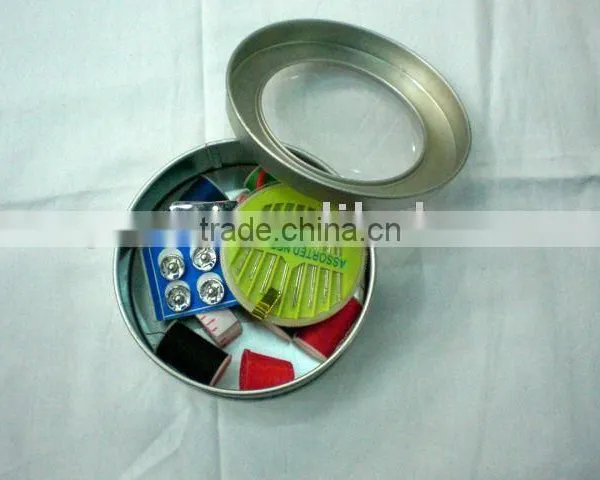 mini travel sewing kit set with metal box