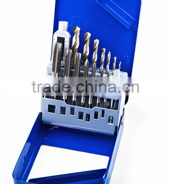 Din Metric Standard Tapping Tools Set, 7 Piece Taps, 7 Pieces Drills, 1 Piece Tap Wrench M3-M12 photo-2
