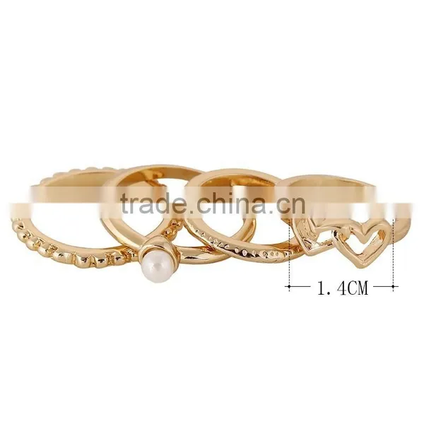 Yellow Gold Wedding Joint Armor Knukle Ring Sets Settings Without Stones photo-4