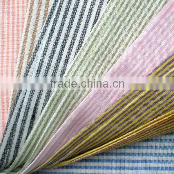 Yarn Dyed Fabric With Ramie Linen Flax Cotton